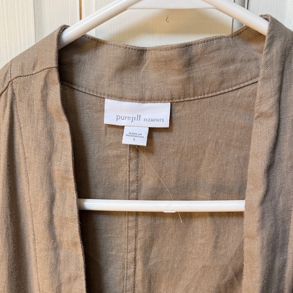 J. Jill Tan Linen Open-Front Duster - Picture 4 of 5